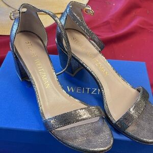 Stuart Weitzman Glittering Silver Heels